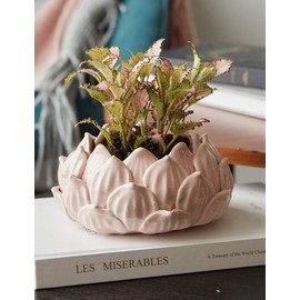 SEINHIJO Indoor Planter Ceramic Pot Flower Gifts Succulent Cacuts Decor Modern Arts Pink 7.1inch