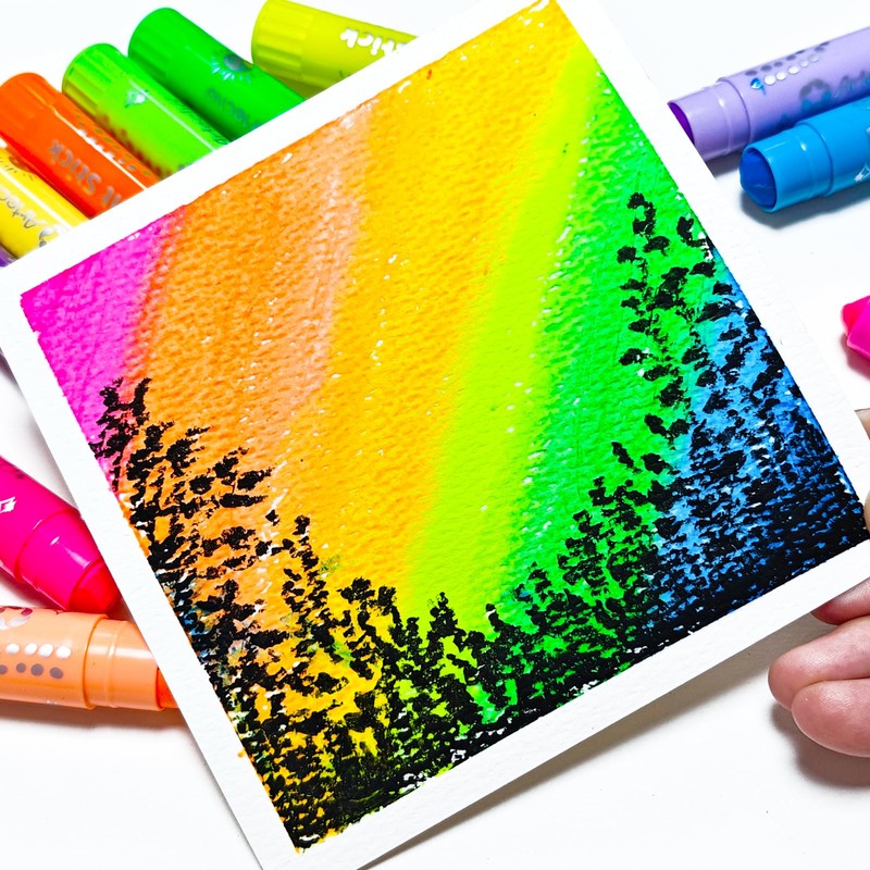 Artecho Tempera Paint Sticks Neon Colors Washable Paint Sticks 12