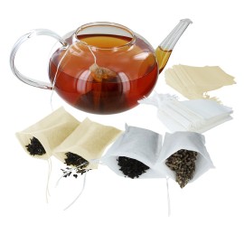 English Tea Store ETS Drawstring Tea Filters - Pack of 100 - White, Large