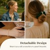100% Mulberry Silk Scrunchie with Detachable Pearl Bracelet, Green Pure