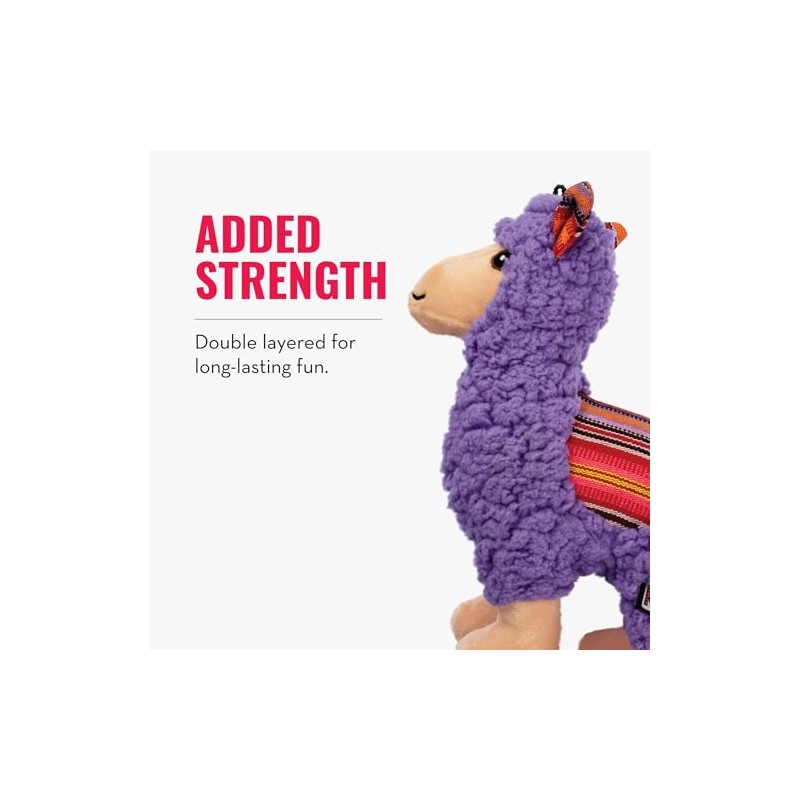 KONG Peluche Llama Mediana con Chirrido, Mediano, Morado