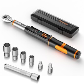 Fanwiike 1/2" Drive Digital Torque Wrench, 7.38-147.5 ft.lb/10-200 Nm, Foot Pound Torque Wrench Electronic with Buzzer & LCD Indicator, Torque Wrench Set for Cars Automotive, ±2% Accuracy