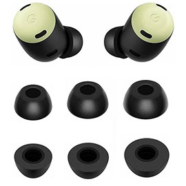 Rqker Foam Eartips Compatible with Pixel Buds Pro Earbuds, 3 Pairs S/M/L Sizes Soft Memory Foam Ear Tips Foam Tips Eartips Earbuds Tips Compatible with Pixel Buds Pro, Black sml