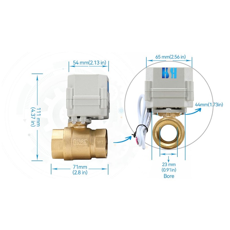 HSH-Flo 1" DN25 110-230VAC NPT Brass 2 Way Normally Closed