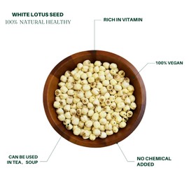Royal Seafood USA Premium Raw White lotus seed, 225g dried lotus seeds, core removed, 莲子 natural herbal tea& soup, pack in USA, 九龍堂 莲子