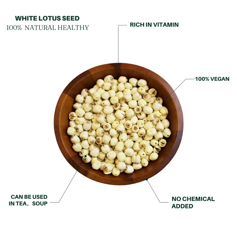Royal Seafood USA Premium Raw White lotus seed, 225g dried