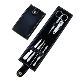 minkissy Fingernail Tool Set Nail Tool Set Cosmetology Kit Toe Finger Manicure Metal Nail Manicure Nail Trimmer Nail Cutter Nail Clippers Set Travel Portable Leather Case Manicure Tool Set