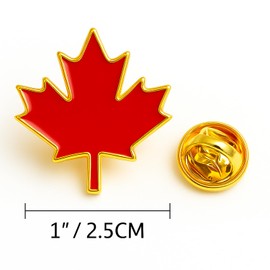 Canada Maple Leaf Lapel Pin - Elegant Metal Brooch for Hats, Bags, and Suits - Show Your Canadian Pride with a Timeless Symbol (5PCS)