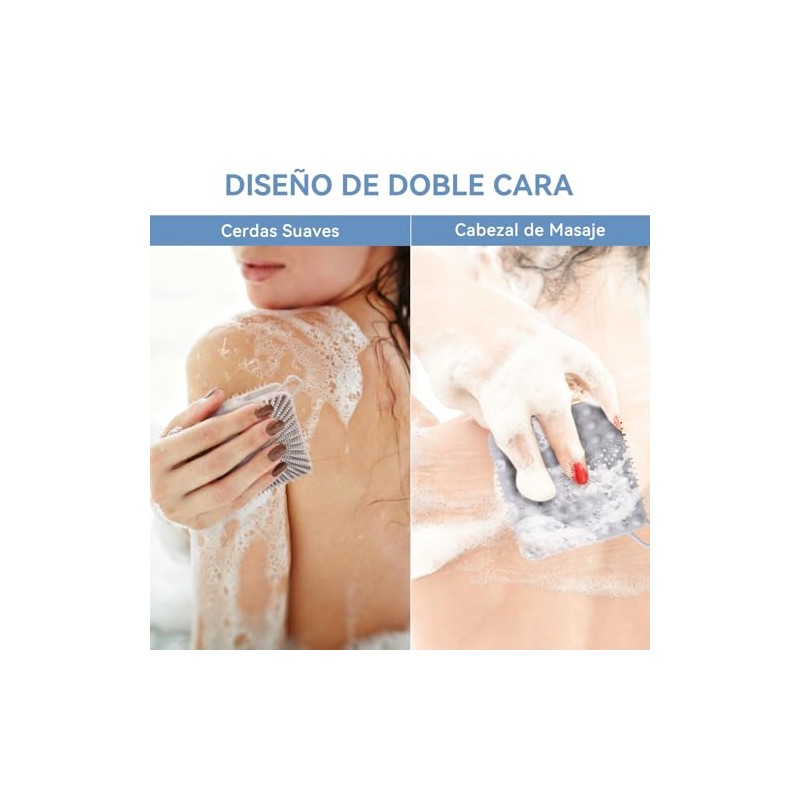 2 Pcs Cepillo Corporal de Silicona de Doble Cara, Cepillo