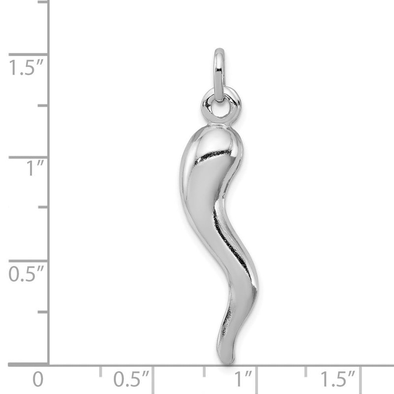 Auriga Fine Jewelry 925 Sterling Silver Rhodium-plated Italian Horn Pendant
