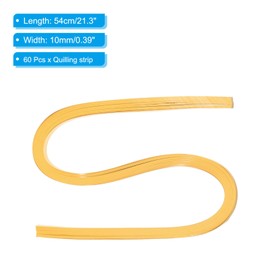 PATIKIL 60pcs Metallic Quilling Strips Paper 1cm(3/8") x 54cm Origami Paper Quilling Kits for Adults Beginner Art DIY Craft Christmas, Gold Yellow