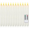Meigic 12 Pcs Flameless Taper Candles with Remote Timer Dimmer,