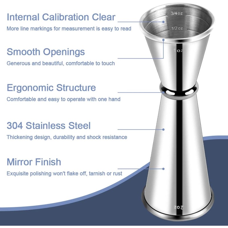 BRIOUT High Grade 18 8 Stainless Steel Double Jigger 1