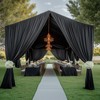 20ftx20ft Black Backdrop Ceiling Drapes,4Panels 20ft Height Wrinkle Free Tent