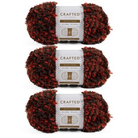 Crafted By Catherine Arctic Twist Yarn - 3 Pack (54 Yards Each Skein), Cherry, Gauge 6 Super Bulky
