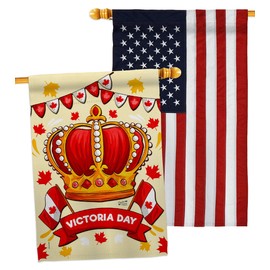 Angeleno Heritage Celebrate Victoria Day House Flag Pack Canada Provinces Canadian Territories Region Country Particular Area Embroidery Banner Small Garden Yard Gift Double-Sided, Made in USA