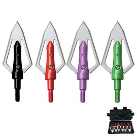 EOOENOON Hunting Broadheads 100 Grain, Archery Broadheads Screw-in Arrow Heads Arrow Tips Compatible with Traditional Bows and Compound Bow,6pack