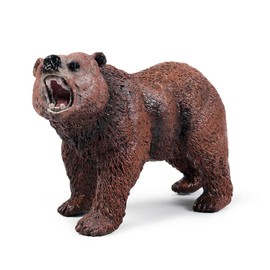 Juego de cifras de osos Grizzly, modelo de animales salvajes, juguetes para el aprendizaje de la ciencia de la naturaleza, suministros para fiestas temáticas de vida silvestre, decoración para tartas, paquete familiar de 3