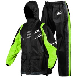 J.A.G. Waterproof Rain Suit for Men and Women - Rain Jacket Coat Pants Golf & Motorcycle Rain Gear Workwear for Men. (Medium, Green)