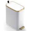 CEROELDA Small Bathroom Trash Can with Lid Soft Close-5L/1.3 Gal