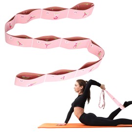 AiQInu Elastico Fasce di Resistenza, Elastici Fitness Yoga Stretching Band con 11 Loops, Versione Allargata, con 22 icone di Attività, Fasce Elastiche Fitness per Yoga Pilates Fitnesse Stretching