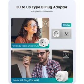 LENCENT 2 Pack Europe to US Plug Adapter,European to USA Adapter, American Outlet Plug Adapter, EU to US Adapter, Europe to USA Travel Plug Converter