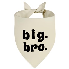 Agroon Big Brother Dog Bandana Beige Large 1PCS, Adjustable Triangle Scarf, Pregnancy Announecment, New Baby for Family.