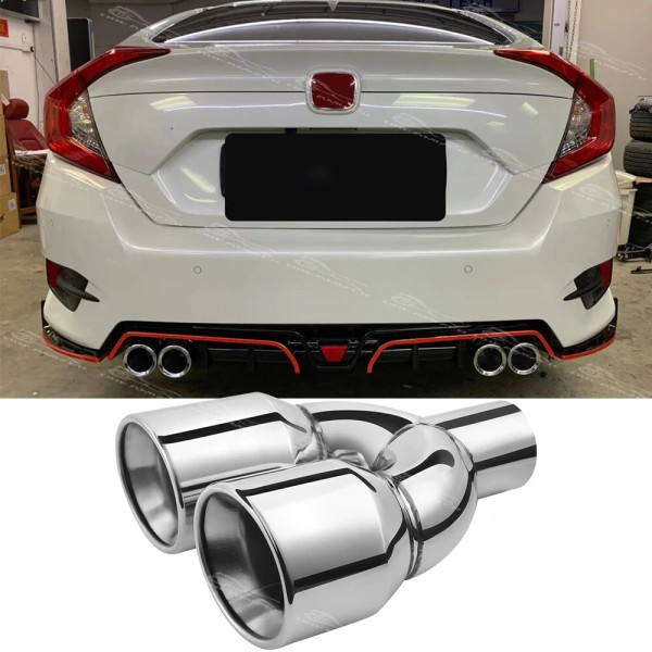 Dreamizer Chrome 2.5" In 3.5" Out Double Wall Dual Exhaust