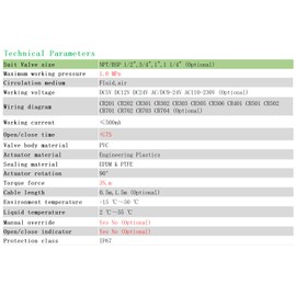 1" DN25 Two wires control Normally Closed Electric Ball Valve,AC/DC9-24V PVC Motorized Ball Valve