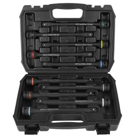 Wakuka 1/2" Drive Torque Limiting Extension Bar Set, 10-Piece Impact Extension Torque Limiter Set with CR-MO & 8 inch Color-Coded 65 to 150 Ft-LbsTorque Sticks for Safely Locking Lug Nuts