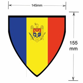 AK Giftshop Moldova Pennant Flag Bunting Birthday Wedding Events Decorations - 12pcs / 2.5m Ribbon