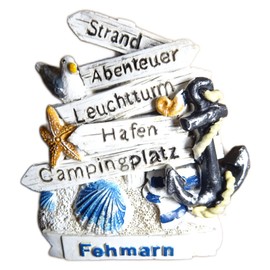 GCG 8902817 Magnet Souvenir Fehmarn Fridge Magnet City Decoration 7 x 6 x 1.5 cm