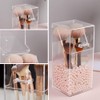 QUUPY Makeup Brush Holder with Lid Clear Acrylic Cosmetic Brush