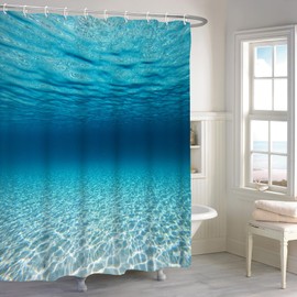 Renaiss 72x72 Inches Ocean Shower Curtain Nature Tropical Underwater Sea World Water Waves Seascape Sea View Fabric Shower Curtain for Bathroom Decor Waterproof Polyester with Hooks