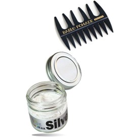 Bablo Pomade Color Wax Silver Wax Silver Men's White Hair Mesh Comb Black Set