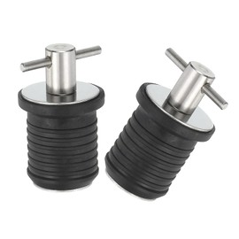 Dilireba Pack of 2 Boat Drain Plugs, Marine T-Handle Drain Plugs, Boat Drain Plug, Snap Drain Marine Rotating Plug, Boat Compression Plug, Rubber Plug, for 25 mm Hole Boat Marine Accessories