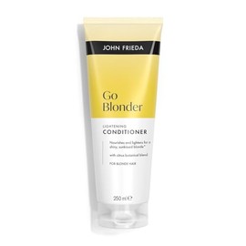 John Frieda Go Blonder Lightening Conditioner 250ml. Blonde Conditioner for Highlighted Hair Care, Soft Feel and Shine