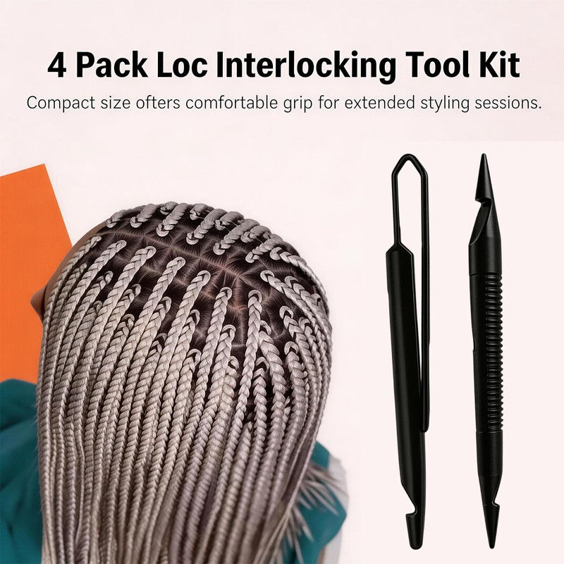 4 Pcs Interlocking Tool for locs and microlocs retighten Tool