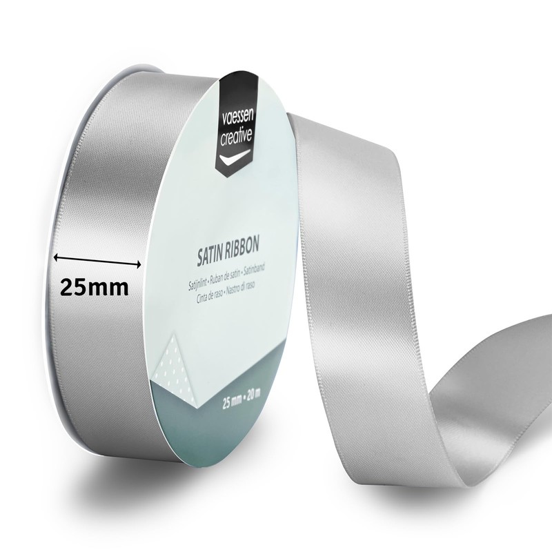 Vaessen Creative Nastro di Raso Argento Chiaro - Nastro Colorati
