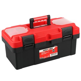 MAXPOWER Tool Box 16 inch, Plastic Small Tool Box with Latch and Removable Tray, Lockable Toolbox for Home