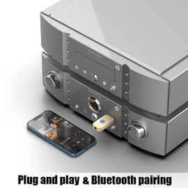 YETOR USB to Bluetooth Car Kit,Wireless Audio Adapter, Music Receiver for Home,Car Stereo Sound System,Portable Speskers,(Aux in) with 3.5mm Cable (H222 Golden)