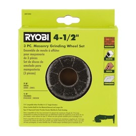 RYOBI 3 PC. 4-1/2"" Masonry Grinding Wheel Set, BLACK