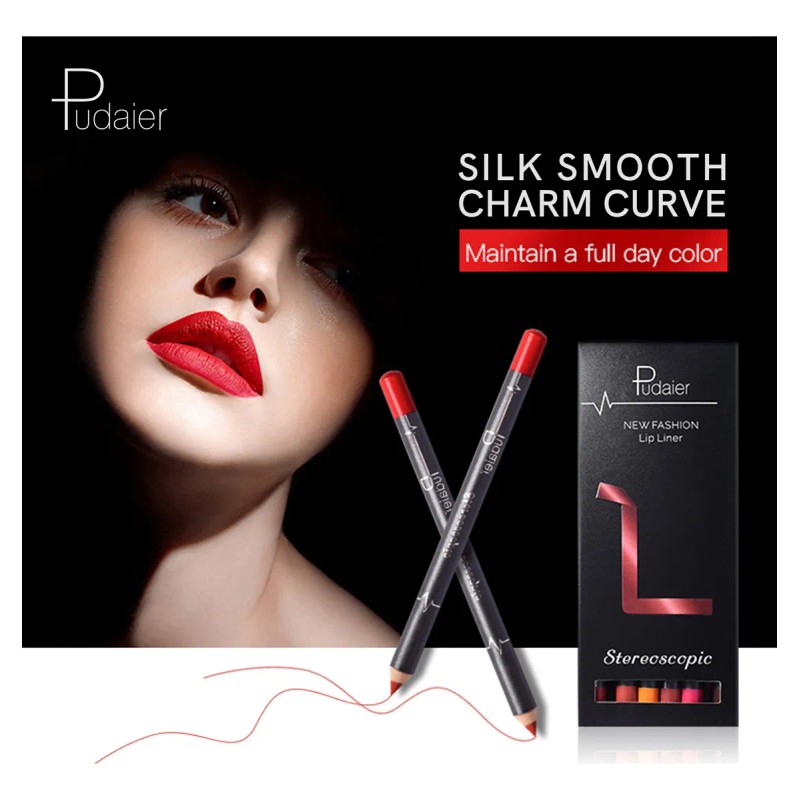 Juego De Delineador De Labios Impermeable Mate Sexy De 12pcs