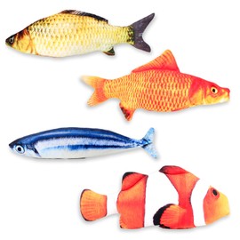 gyaxmybz-Flopping Fish cat Toy, Fish cat Toy, cat chew Toy, Plush Interactive Toy, Pet Pillow for Cats Kittens, Small Dogs，Floppy Fish(Style 2)