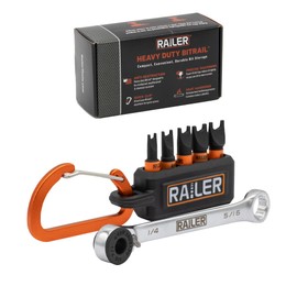 Railer 1 Inch Spanner Screwdriver Bit Set with Bit Ratchet - 5PC S2 Steel 1" Spanner Snake Eyes Impact Driver Bit Set With A Tool Storage Bit Holder & Carabiner