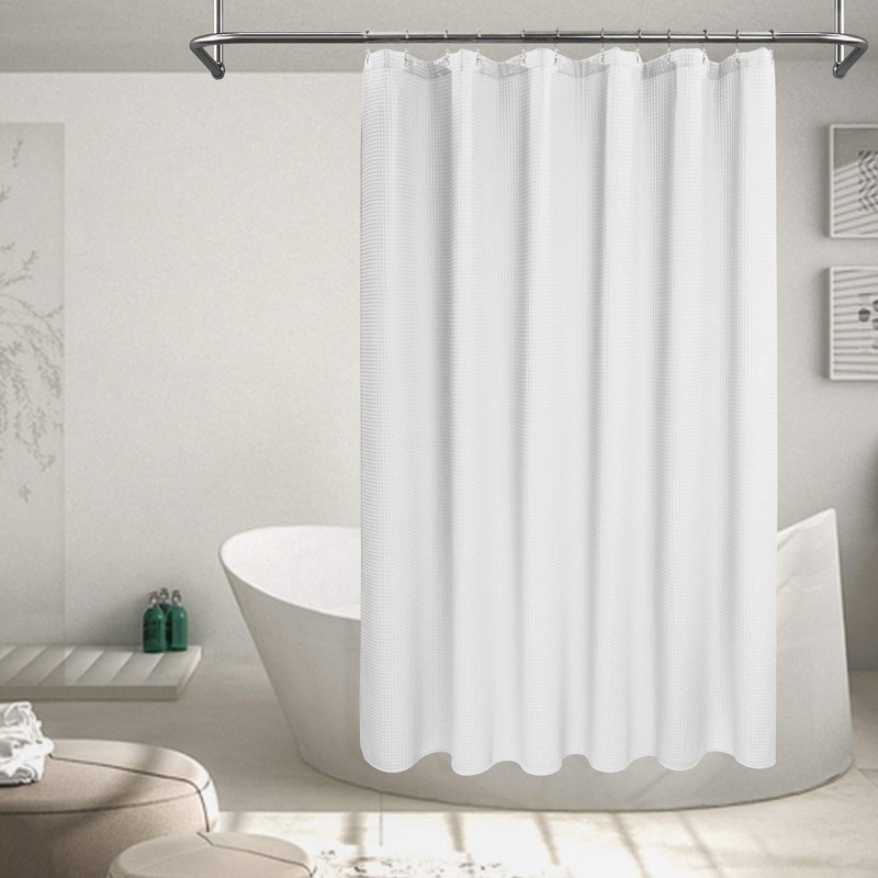 Barossa Design Extra-Long Shower Curtain 80" Height - Honeycomb Waffle
