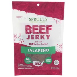 Sprouts Jalapeno Grass Fed Beef Jerky - 2.5 oz (Pack of 2, 5 oz)