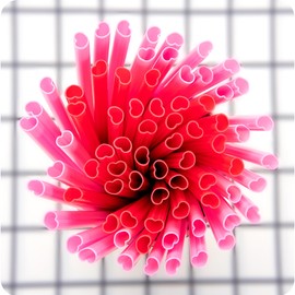 Prurex 50 Pink+Red Heart Straws Combo – 5 Inch Individually Wrapped Wedding Straws, Valentine’s Day Party Supplies,Date Night & Anniversary Drink Accessories