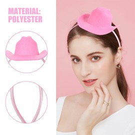FOMIYES 2pcs Pink Cowgirl Hat Headband Stylish Western Theme Accessories for Birthdays Parties Hairband with Charming Hat