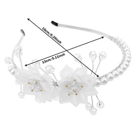 Elegant Flower Rhinestone Pearls Crowns for Girls Women,Rhinestone Headband Crystal Pearls Tiara Crowns for Bride Birthday Drama Cosplay Prom